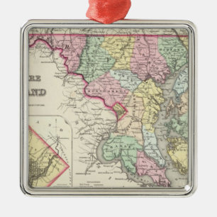 Delaware And Maryland with District of Columbia Metal Ornament
