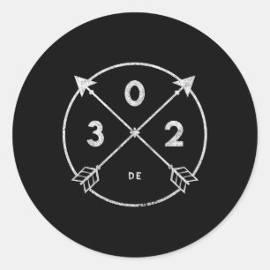 Delaware Area Code 302 State Pride Souvenir Gift A Classic Round Sticker
