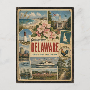 Delaware Authentic Vintage Style Postcard