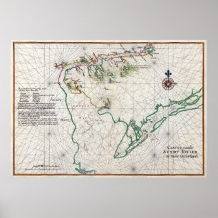 Delaware Bay Zwaanendael Swanendael Map 1639 Poster