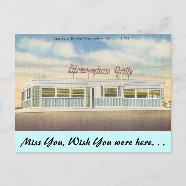 Delaware, Birmingham Grille Postcard (Front)