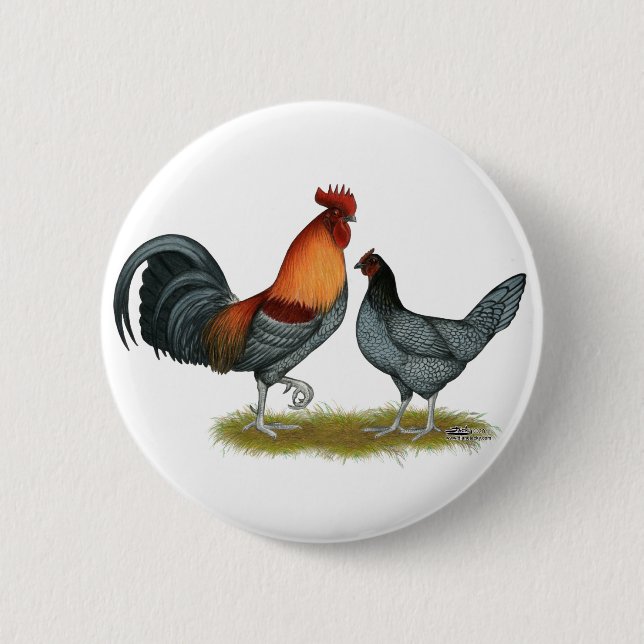 Delaware Blue Hen 6 Cm Round Badge (Front)