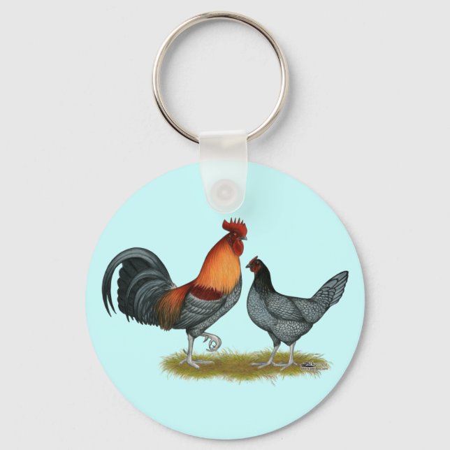 Delaware Blue Hen Key Ring (Front)
