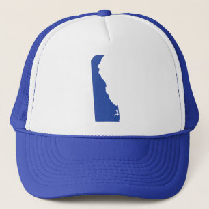 Delaware Blue State Snap Back Mesh Trucker Hat