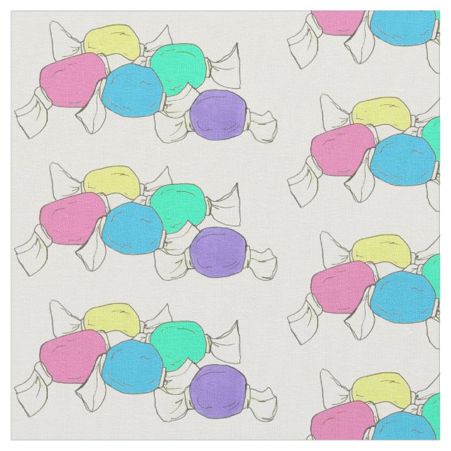 Delaware Boardwalk Salt Water Taffy Candy Beach DE Fabric (Close Up)