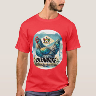 Delaware Bold and Graceful Blue Hen State Animal W T-Shirt