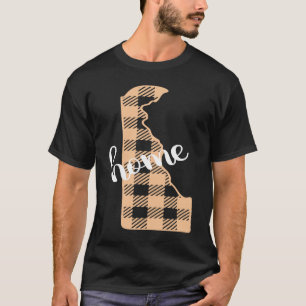 Delaware Buffalo Plaid Home State Country Peach We T-Shirt