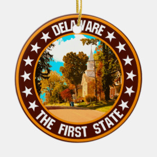 Delaware ceramic ornament