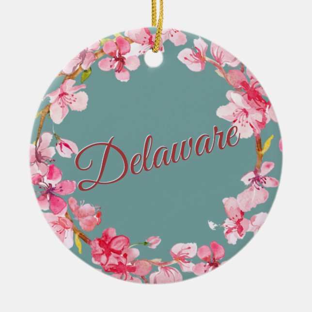 Delaware Ceramic Ornament (Front)