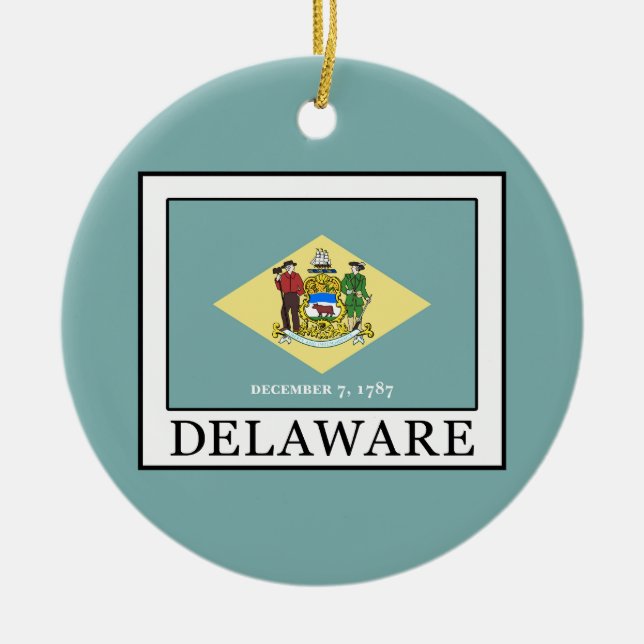 Delaware Ceramic Ornament (Front)