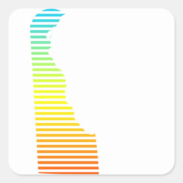delaware chill fade square sticker (Front)