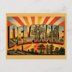 Delaware Coastal Lighthouse Cypress Forest Art Postcard