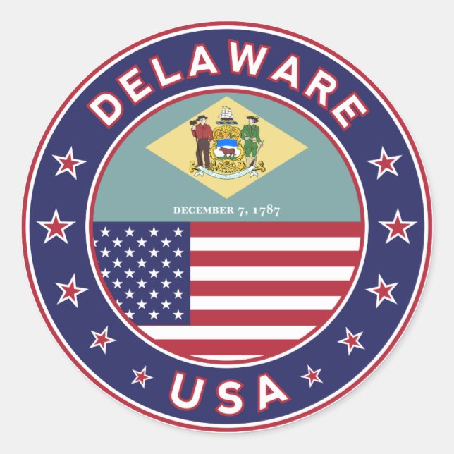 Delaware, Delaware t-shirt, Delaware sticker (Front)