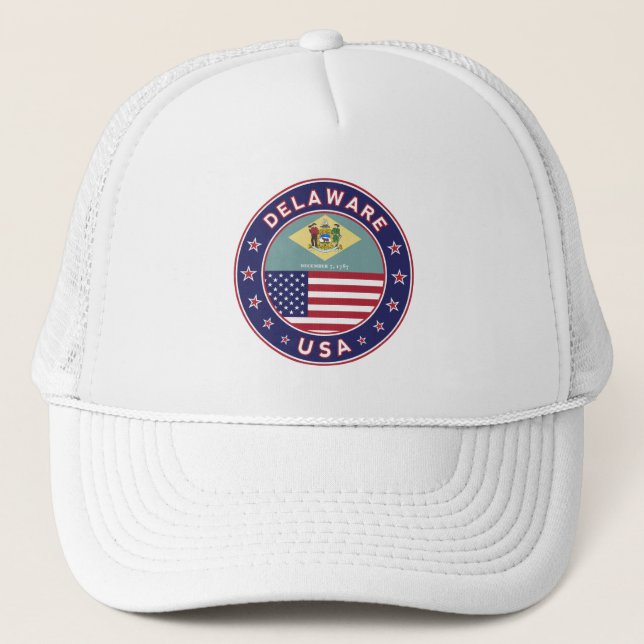 Delaware, Delaware t-shirt, Delaware sticker Trucker Hat (Front)