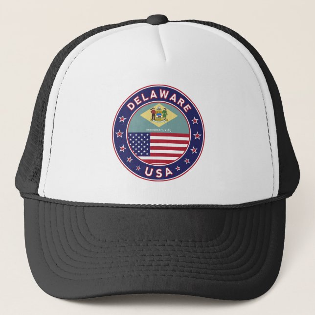 Delaware, Delaware t-shirt, Delaware sticker Trucker Hat (Front)
