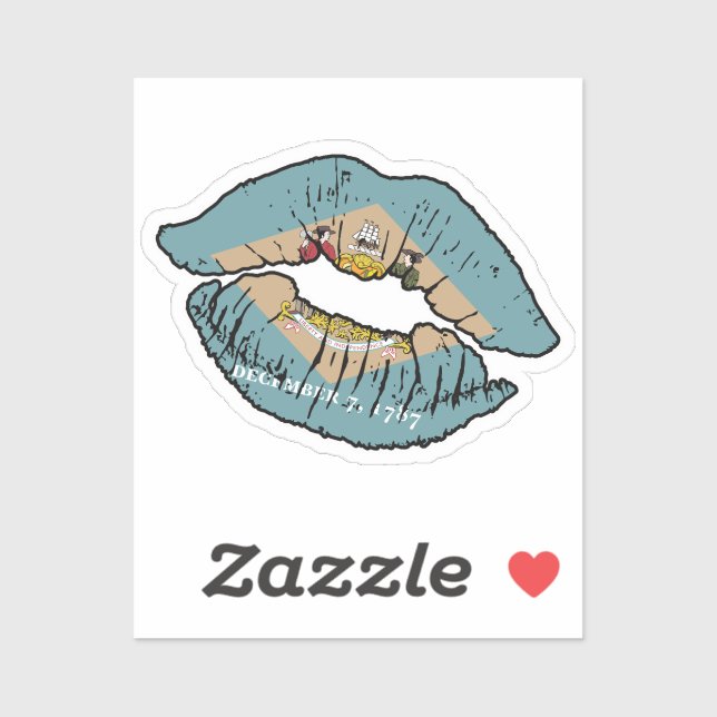Delaware Delawarean Lipstick Love Flag (Sheet)