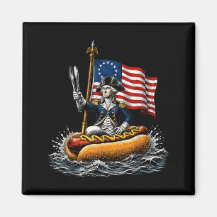 Delaware Dog Funny Founding Father Hotdog Magnet