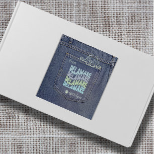 Delaware Dog in Jean Pocket Classic Square Sticker