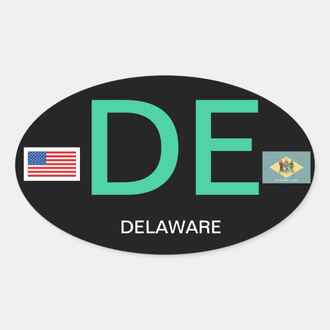 Delaware* Euro-style Oval Bumper Sticker (Front)