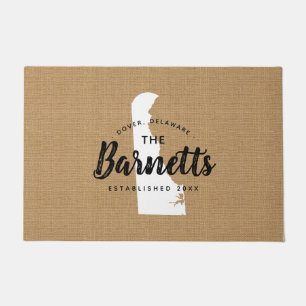 Delaware Family Monogram State Doormat