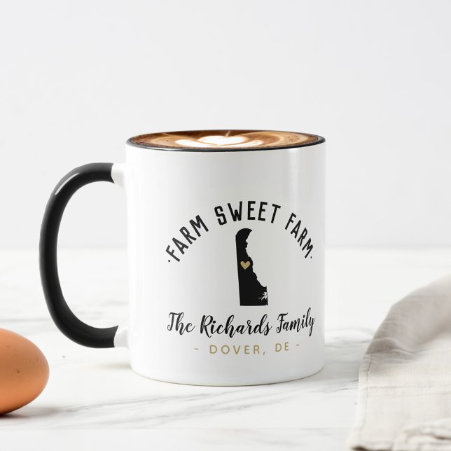 Delaware Farm Sweet Farm Family Monogram Mug (Creator Uploaded)