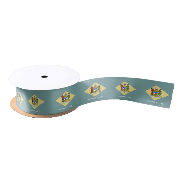 Delaware flag, American state flag ribbon Satin Ribbon (Spool)
