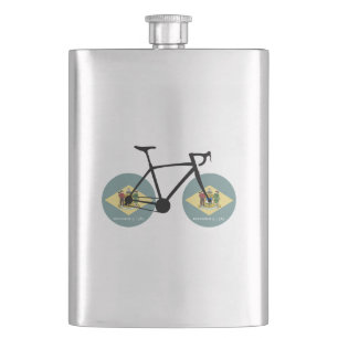 Delaware Flag Cycling Hip Flask