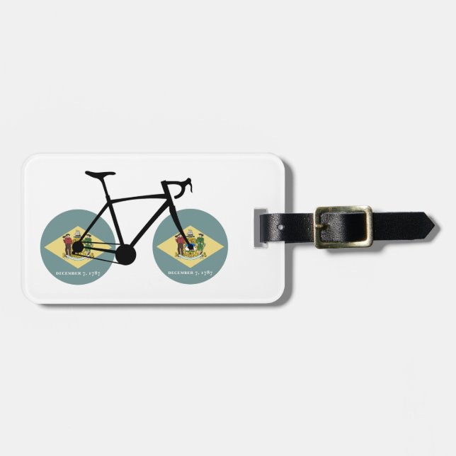 Delaware Flag Cycling Luggage Tag (Front Horizontal)
