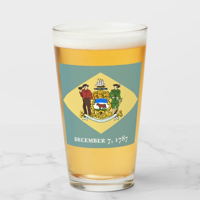 DELAWARE FLAG GLASS (Front Filled)