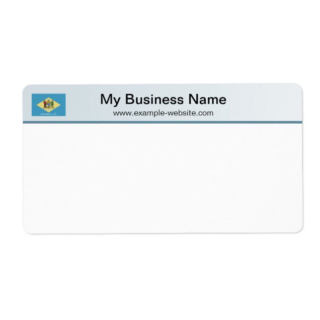 Delaware Flag Header Shipping Label (Front)