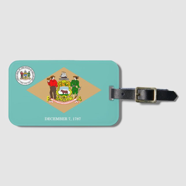 Delaware flag luggage tag (Front Horizontal)