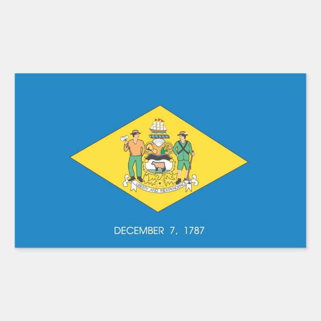 Delaware Flag Rectangular Sticker (Front)