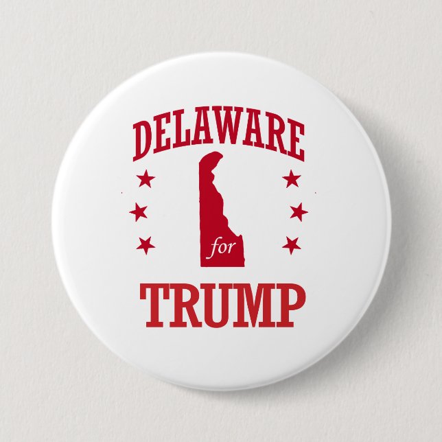 DELAWARE FOR DONALD TRUMP 7.5 CM ROUND BADGE (Front)
