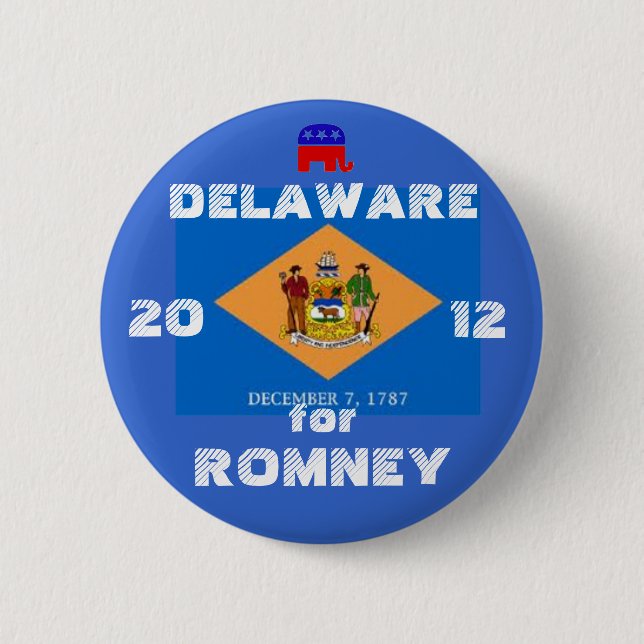 Delaware for Romney 2012 6 Cm Round Badge (Front)