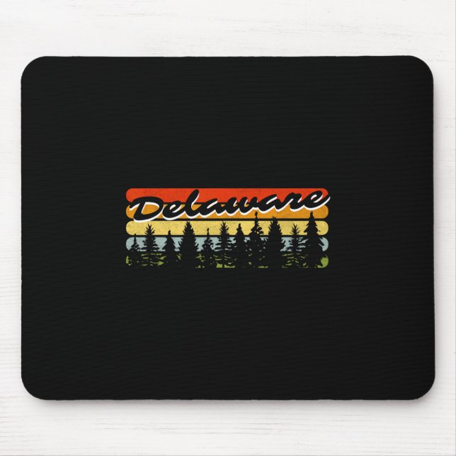 Delaware Forest Sunset Trees Cabin Theme Souvenir  Mouse Pad (Front)