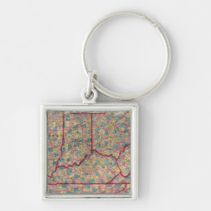 Delaware, Illinois, Indiana, and Iowa Key Ring