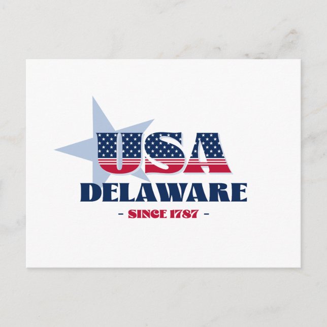 Delaware in Red, White, and Blue Postcard (Front)