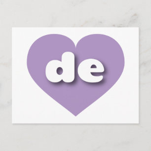 Delaware lavender heart - I love de Postcard