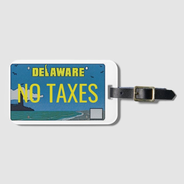 Delaware License Plate Customisable Luggage Tag (Front Horizontal)