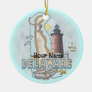 Delaware Lighthouse Ceramic Ornament