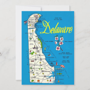 Delaware Map 5x7 Big Postcard