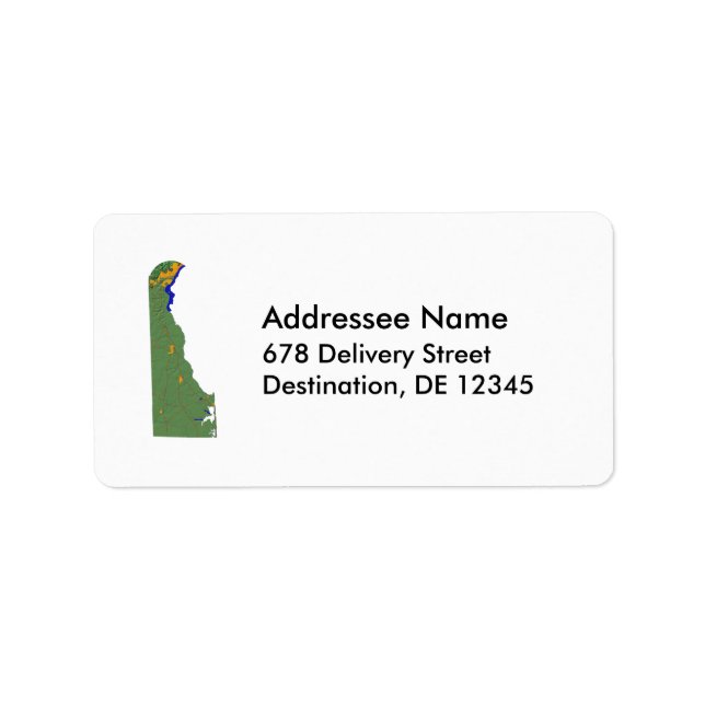 Delaware Map Address Label (Front)