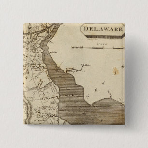 Delaware Map by Arrowsmith 15 Cm Square Badge