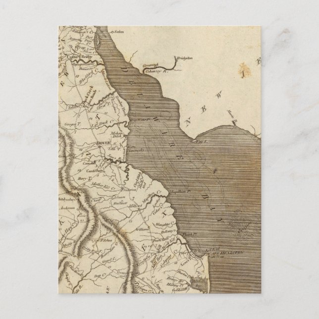 Delaware Map by Arrowsmith Postcard (Front)