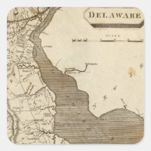 Delaware Map by Arrowsmith Square Sticker