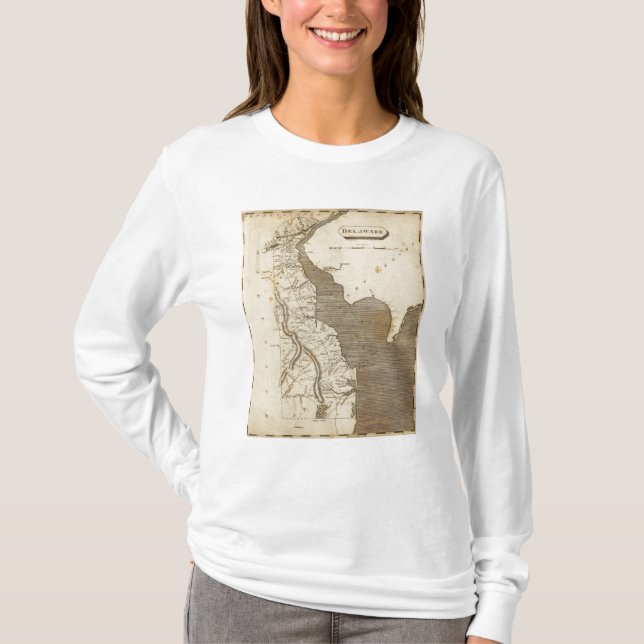 Delaware Map by Arrowsmith T-Shirt (Front)