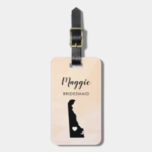 Delaware Map Luggage Tag, Wedding Party Welcome Luggage Tag