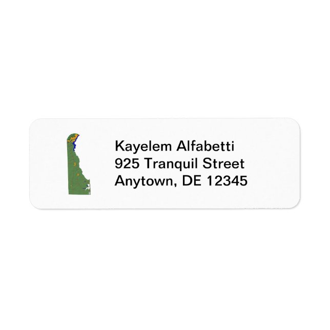 Delaware Map Return Address Label (Front)