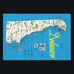 Delaware Map  Wrapping Paper Sheet<br><div class="desc">A colourful vintage postcard map of the State of Delaware repurposed as gift wrap!  Too fun!</div>