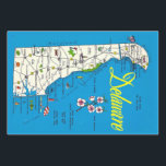 Delaware Map  Wrapping Paper Sheet<br><div class="desc">A colourful vintage postcard map of the State of Delaware repurposed as gift wrap!  Too fun!</div>